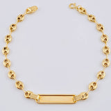 Baby Bracelet Gc Rectangular Plate 2.25 g / 6 1/2 in / 4.1 mm Yellow Gold 18K