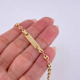 Baby Bracelet Gc Rectangular Plate 2.25 g / 6 1/2 in / 4.1 mm Yellow Gold 18K
