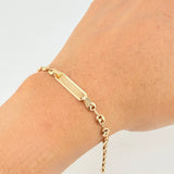 Baby Bracelet Gc Rectangular Plate 2.25 g / 6 1/2 in / 4.1 mm Yellow Gold 18K