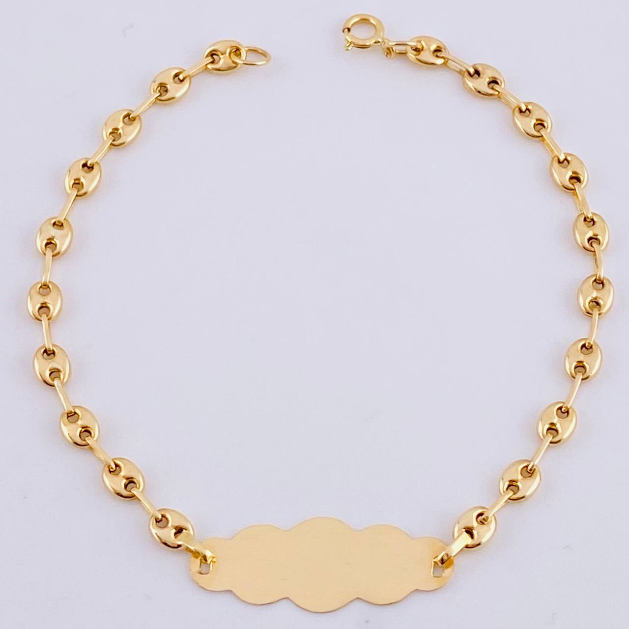 Bracelet Baby Gc Cloud Plate 1.7 g / 6 1/4 in / 3.2 mm Yellow Gold 18K