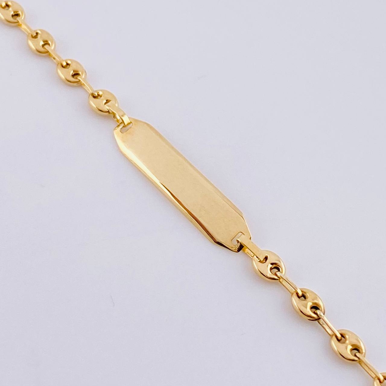 Bracelet Baby Gc Hexagonal Plate 1.55 g / 6 in / 3.1 mm Yellow Gold 18K