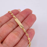 Bracelet Baby Gc Oval Rectangular Plate 1.6 g / 6 1/2 in / 3.2 mm Yellow Gold 18K
