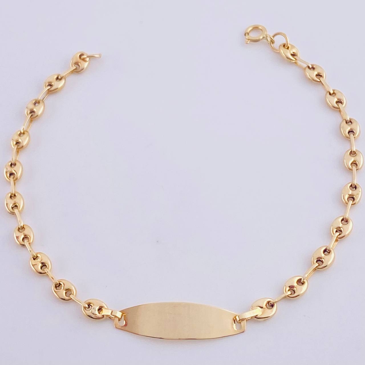 Bracelet Baby Gc Oval Plate 1.6 g / 6 1/4 in / 3.2 mm Yellow Gold 18K