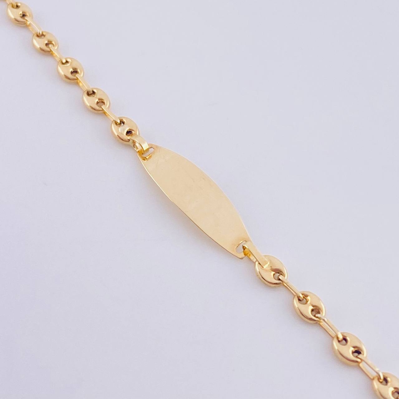Bracelet Baby Gc Oval Plate 1.6 g / 6 1/4 in / 3.2 mm Yellow Gold 18K