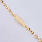 Bracelet Baby Gc Oval Plate 1.6 g / 6 1/4 in / 3.2 mm Yellow Gold 18K