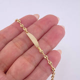 Bracelet Baby Gc Oval Plate 1.6 g / 6 1/4 in / 3.2 mm Yellow Gold 18K