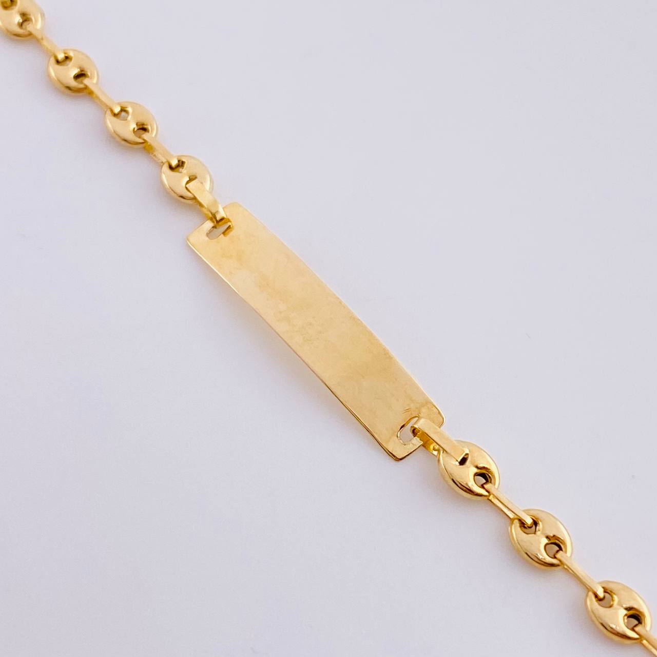 Bracelet Baby Gc Rectangular Plate 1.55 g / 6 1/4 in / 3.2 mm Yellow Gold 18K