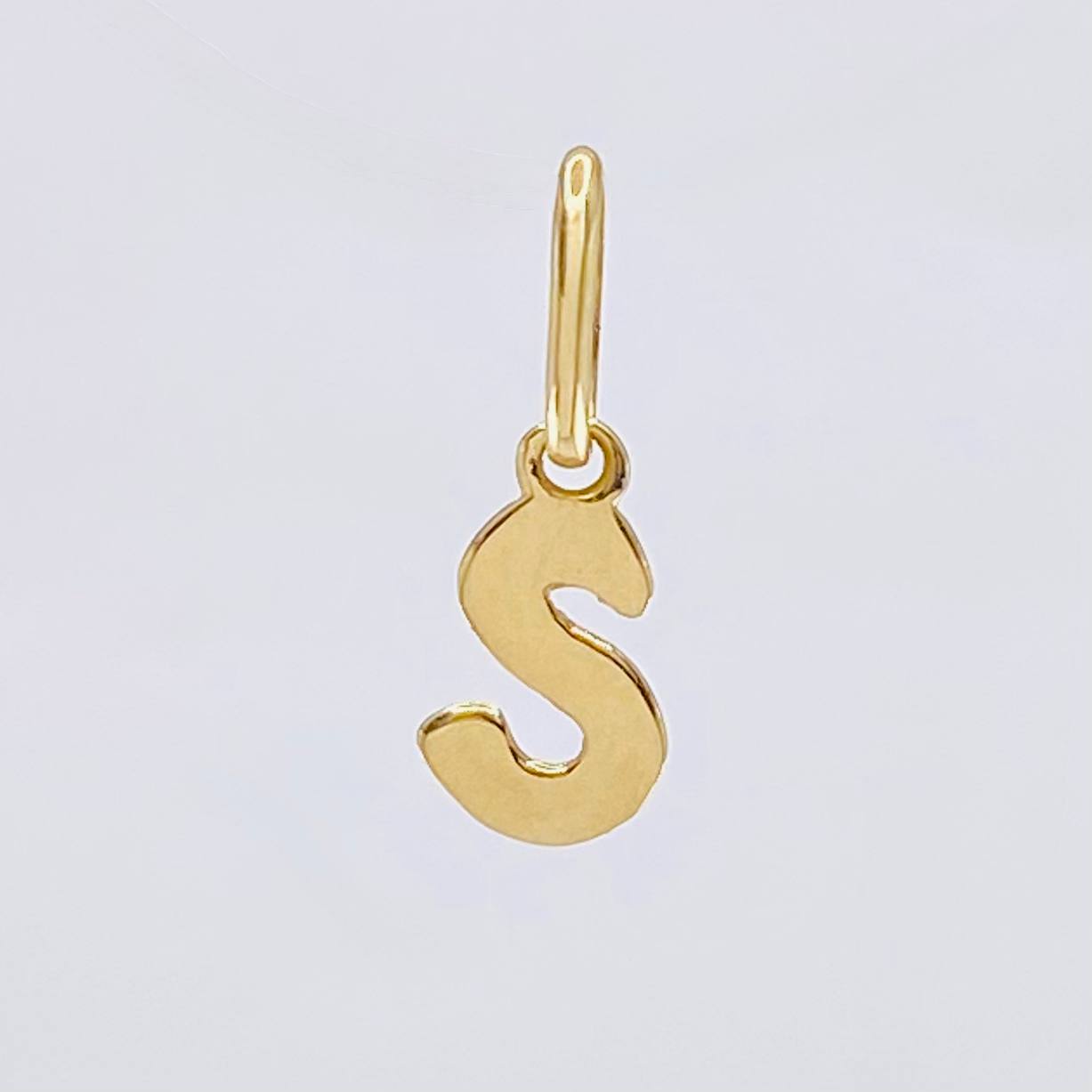 Pendant Letter S Italic 0.4 g / 3/4 in Yellow Gold 18K