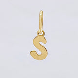 Pendant Letter S Italic 0.4 g / 3/4 in Yellow Gold 18K