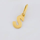 Pendant Letter S Italic 0.4 g / 3/4 in Yellow Gold 18K