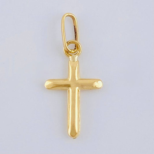Dije Cruz Puntas Planas 0.3 g / 3/4 in Oro Amarillo 18K