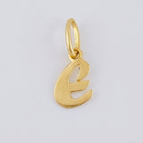 Dije Letra E Cursiva 0.35 g / 3/4 in Oro Amarillo 18K