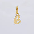 Dije Letra E Cursiva 0.35 g / 3/4 in Oro Amarillo 18K