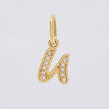 Dije Letra U Cursiva 0.75 g / 3/4 in Oro Amarillo 18K