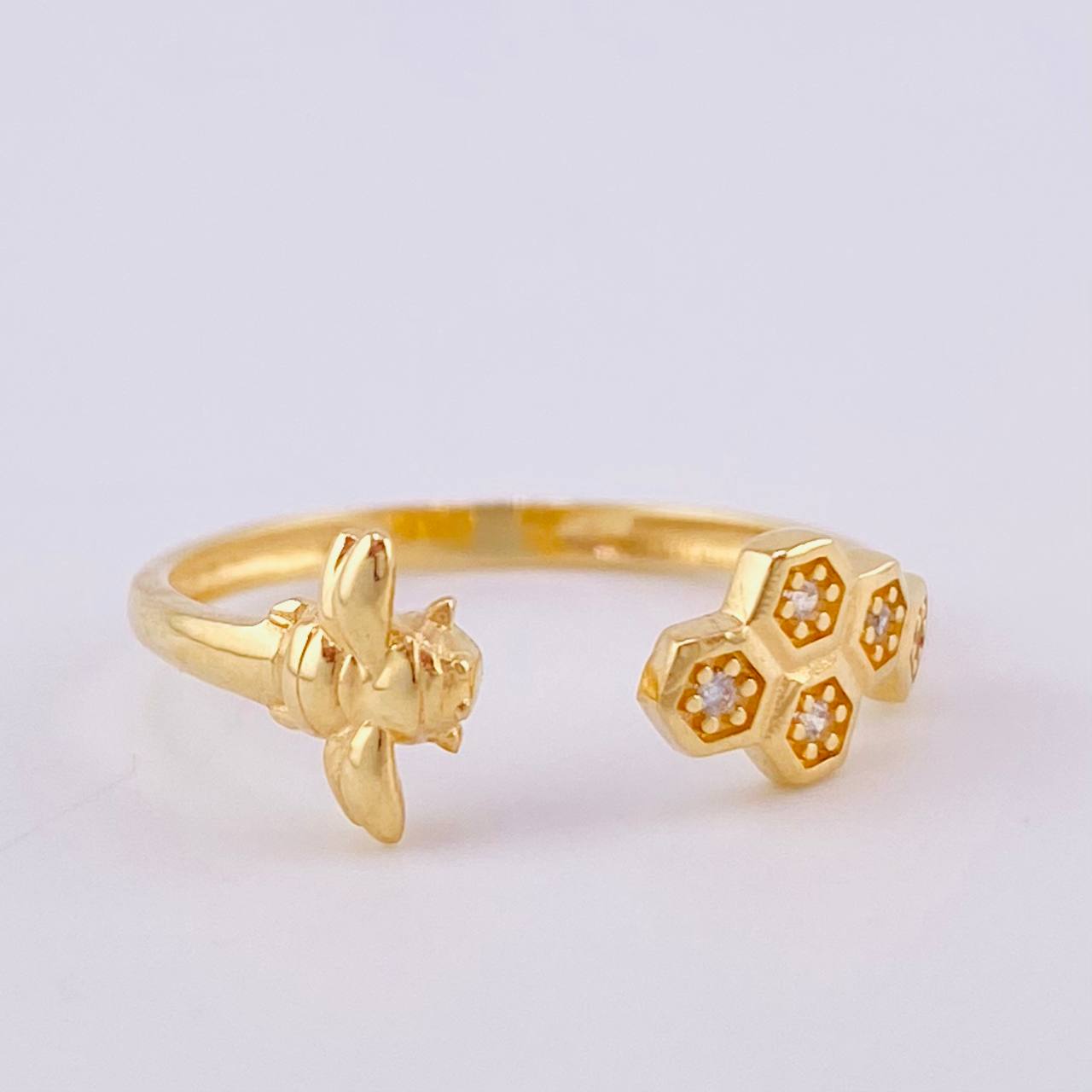 Anillo Enjambre De Abeja 1.4 g / T6 Oro Amarillo 18K