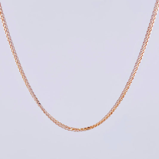 Cadena Franco 7.9g / 22 in / 2.28mm Dos Oros Blanco Rosa 18K