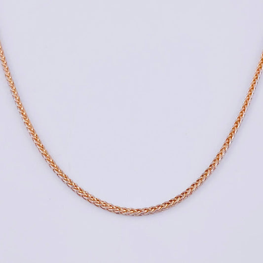 Cadena Franco 2.45 g / 22 in / 1.3 mm Dos Oros Blanco Rosa 18K