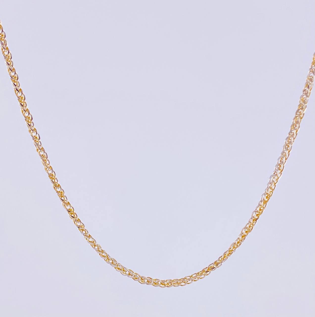 Cadena Franco 2.15 g / 23 3/4 in / 1.2 mm Dos Oros Amarillo Blanco 18K