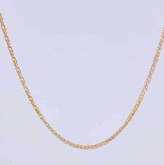 Cadena Franco 2.15 g / 23 3/4 in / 1.2 mm Dos Oros Amarillo Blanco 18K