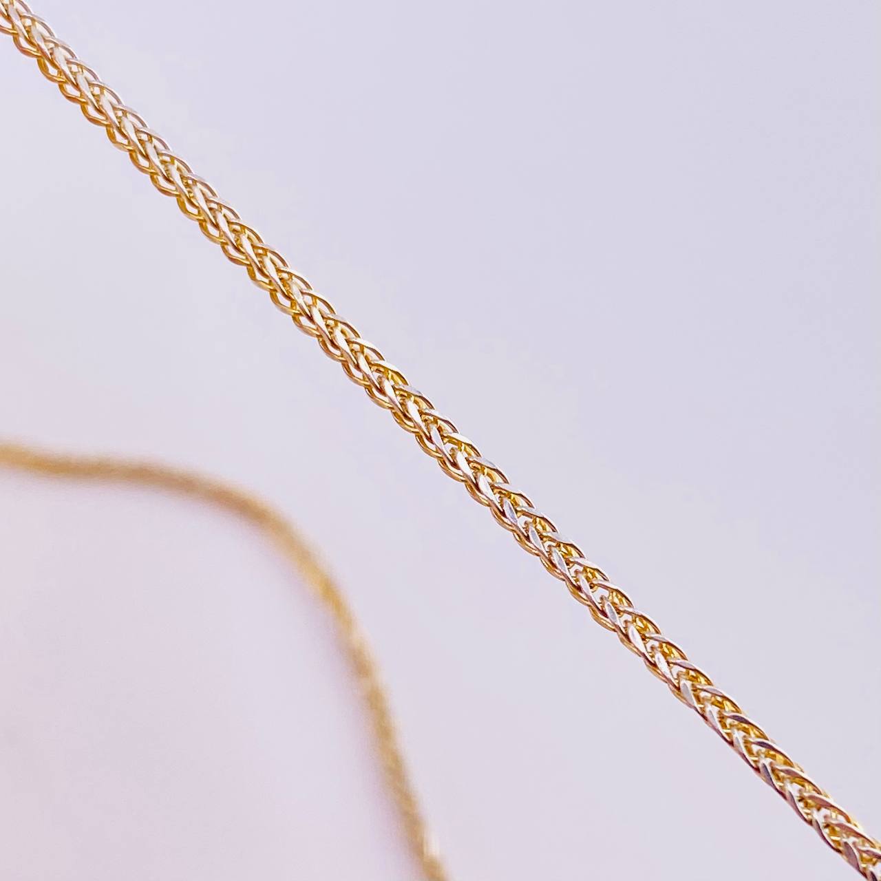 Cadena Franco 2.15 g / 23 3/4 in / 1.2 mm Dos Oros Amarillo Blanco 18K
