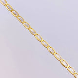 Cadena Plana Diamantada 4.3 g / 23 3/4 in / 2.9 mm Dos Oros Amarillo Blanco 18K