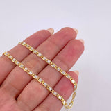 Cadena Plana Diamantada 4.3 g / 23 3/4 in / 2.9 mm Dos Oros Amarillo Blanco 18K