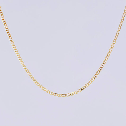 Flat Mariner Chain 1.9 g / 19 3/4 in / 1.4 mm 18K Yellow Gold