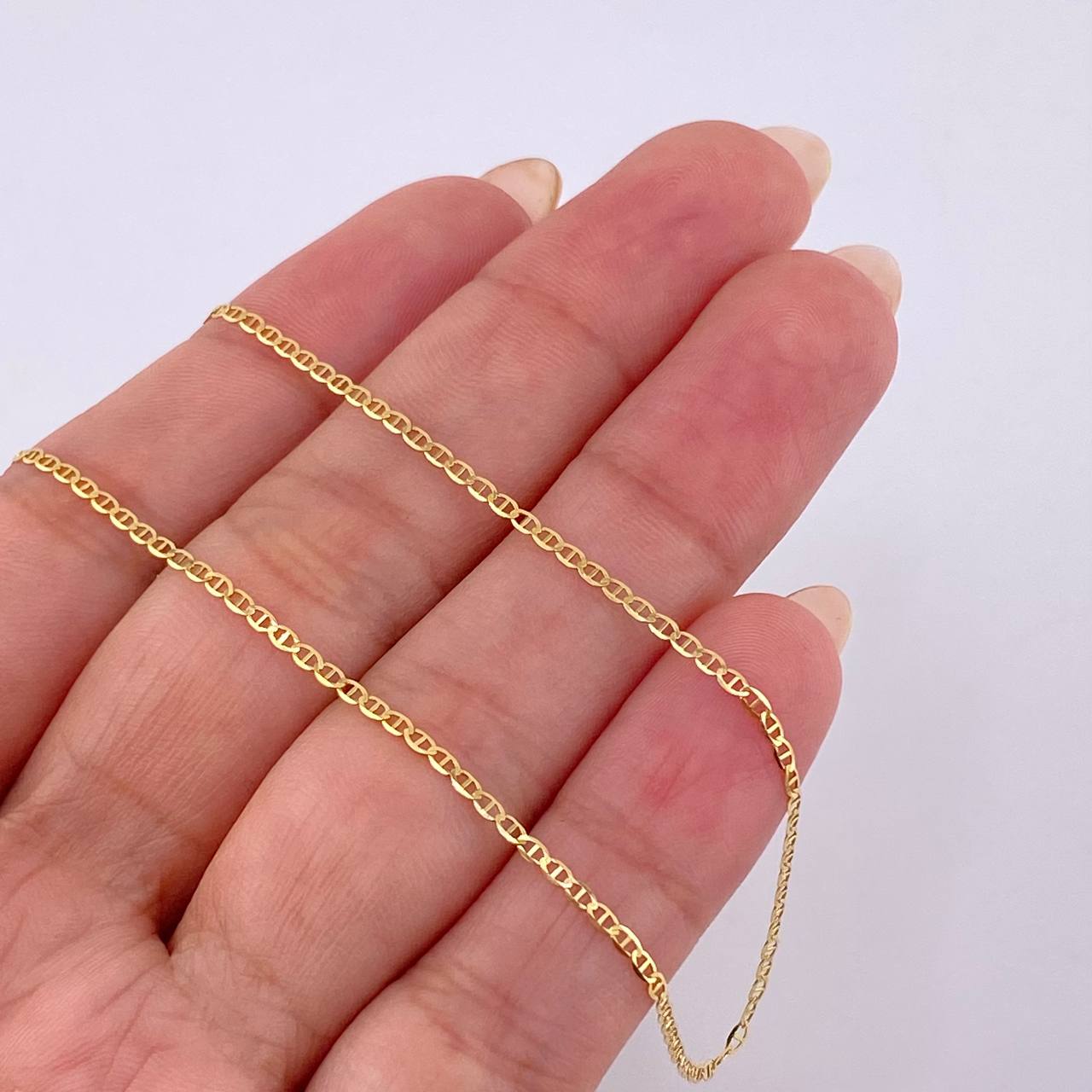 Flat Mariner Chain 1.75 g / 17 3/4 in / 1.4 mm 18K Yellow Gold