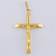 Pendant Cross Christ Flat Tips 1.9 g / 1 3/4 in Yellow Gold 18K