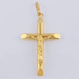 Pendant Cross Christ Flat Tips 1.95 g / 1 3/4 in Yellow Gold 18K