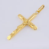 Pendant Cross Christ Flat Tips 1.9 g / 1 3/4 in Yellow Gold 18K