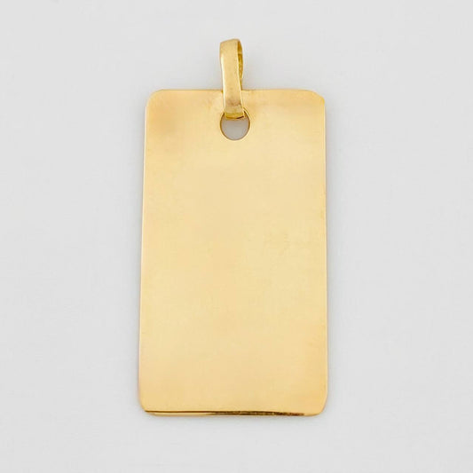 Rectangular Pendant Plate 1.45 g / 1 in 18K Yellow Gold