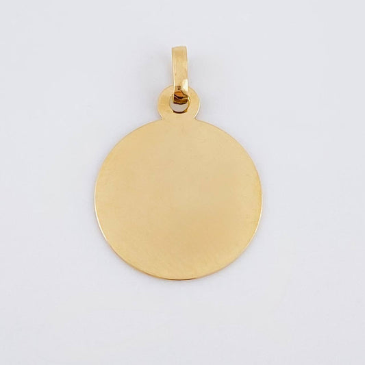 Circular Pendant Plate 0.75 g / 3/4 in 18K Yellow Gold