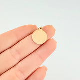 Circular Plate Pendant 0.8 g / 3/4 in 18K Yellow Gold