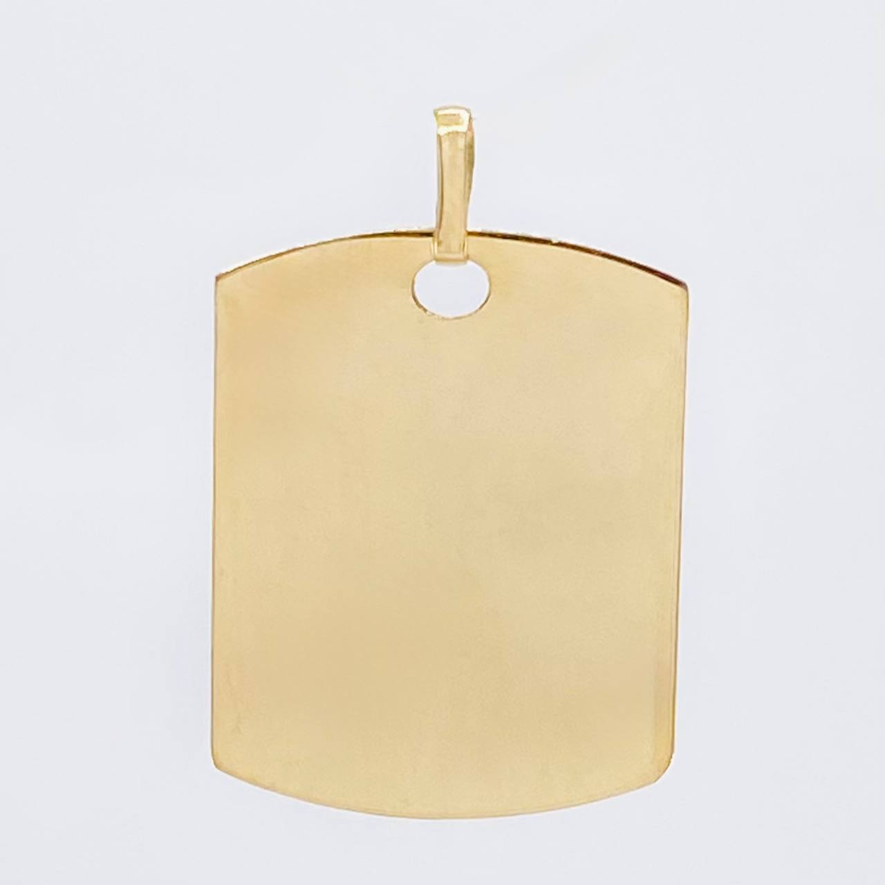 Dije Placa Rectangular Ovalada 1.85 g / 1 in Oro Amarillo 18K