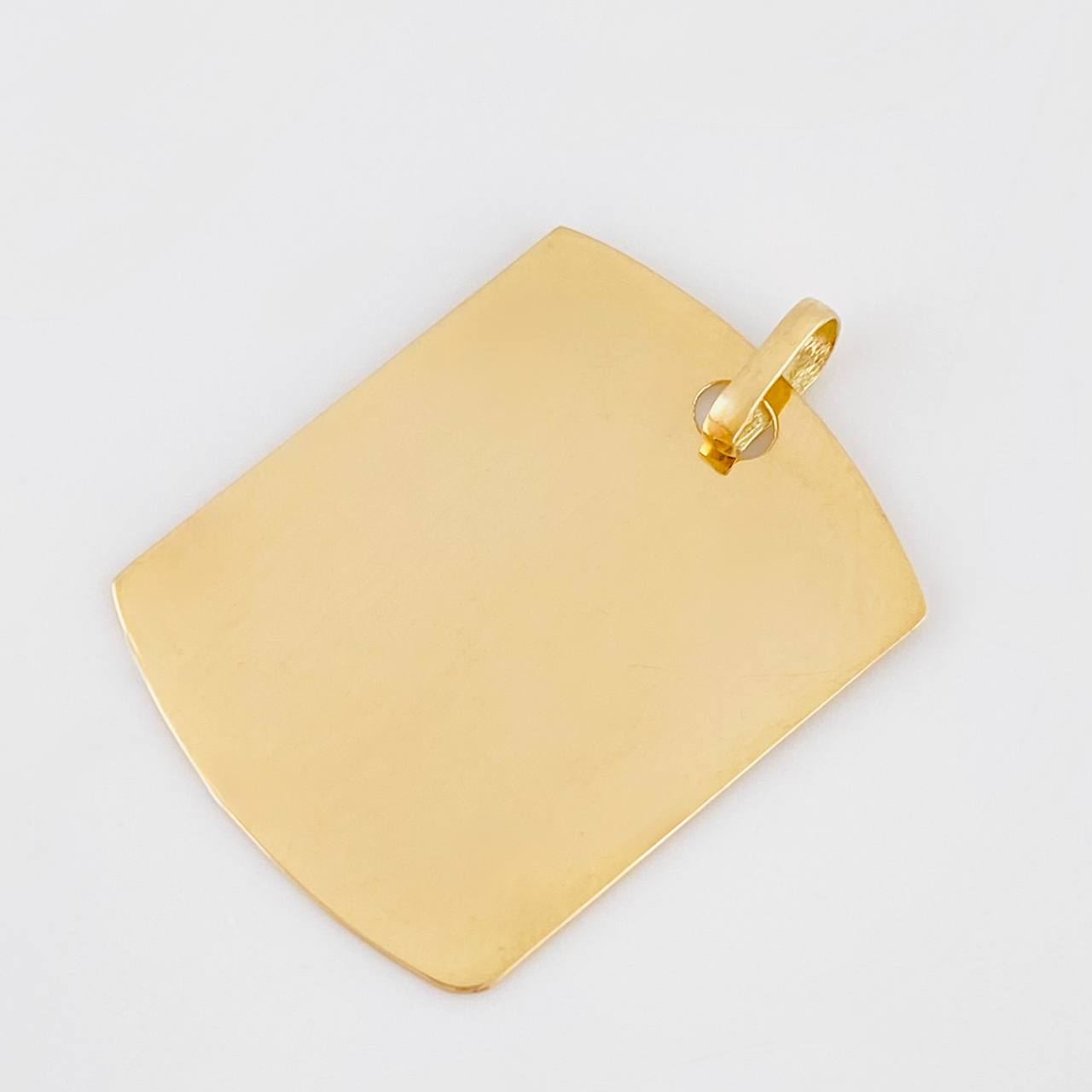 Dije Placa Rectangular Ovalada 1.85 g / 1 in Oro Amarillo 18K