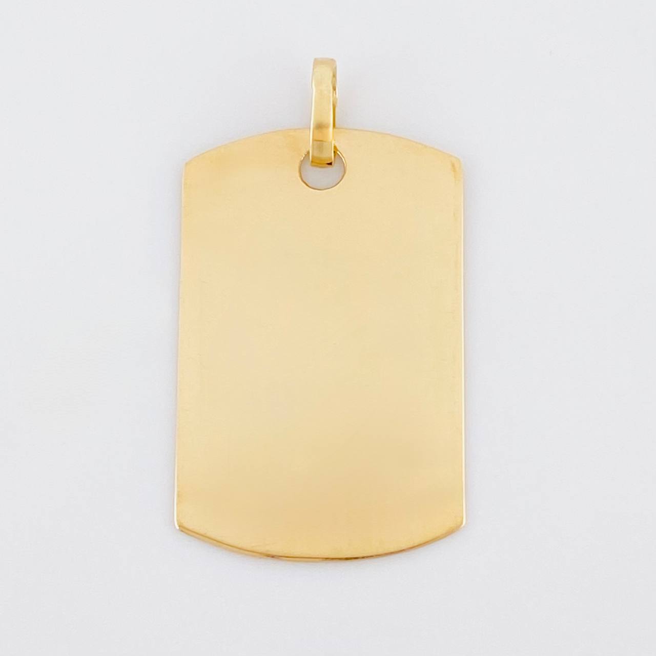 Dije Placa Rectangular Ovalada 1.6 g / 1 in Oro Amarillo 18K