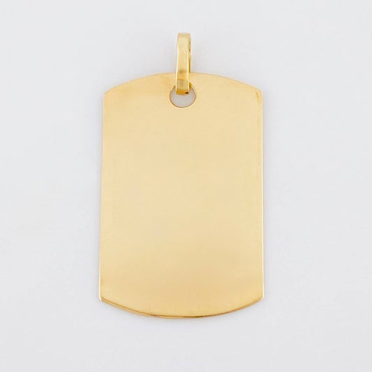 Oval Rectangular Pendant Plate 1.5 g / 1 in 18K Yellow Gold