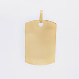 Oval Rectangular Pendant Plate 1.85 g / 1 in 18K Yellow Gold