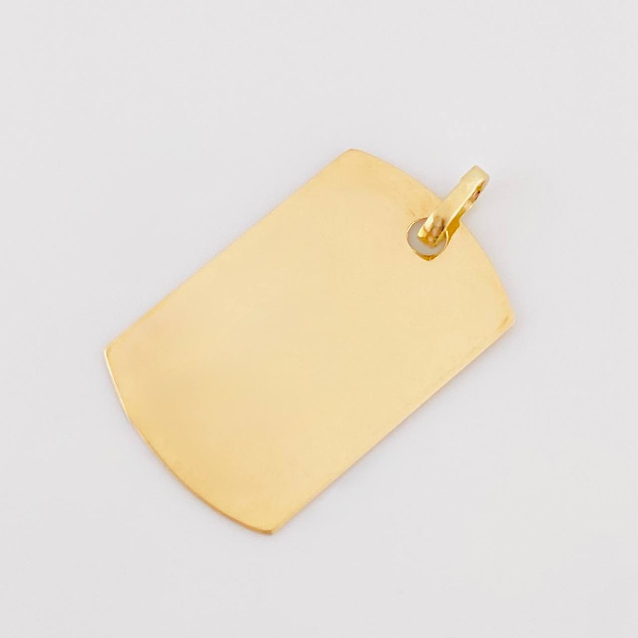 Oval Rectangular Pendant Plate 1.5 g / 1 in 18K Yellow Gold