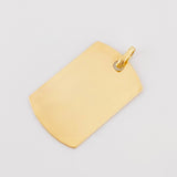 Oval Rectangular Pendant Plate 1.5 g / 1 in 18K Yellow Gold