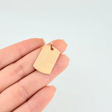 Dije Placa Rectangular Ovalada 1.5 g / 1 1/4 in Oro Amarillo 18K
