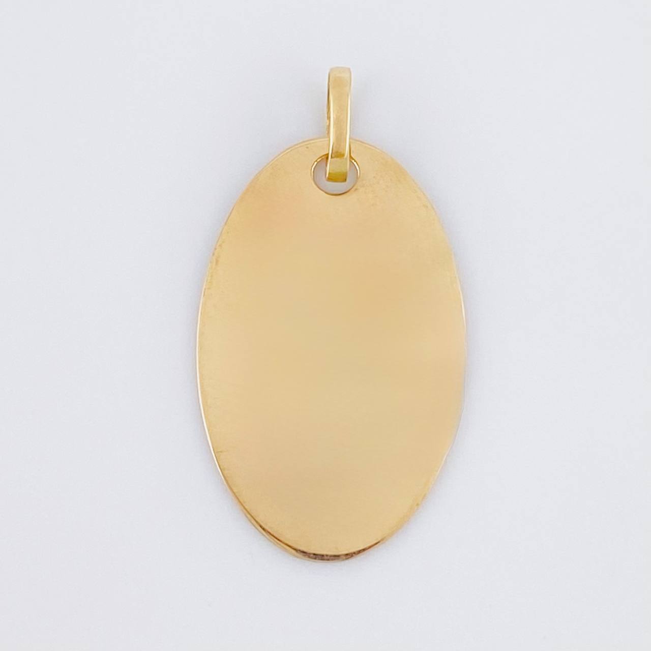 Oval Plate Pendant 1.2 g / 1 in 18K Yellow Gold