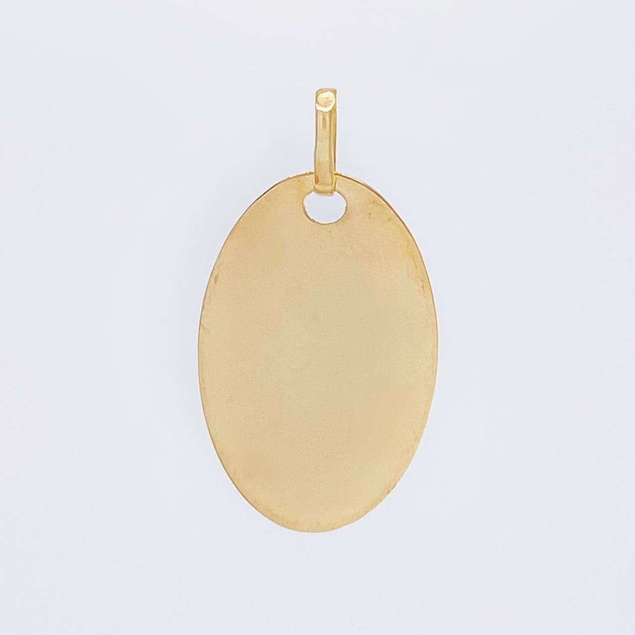 Oval Plate Pendant 1.2 g / 1 in 18K Yellow Gold
