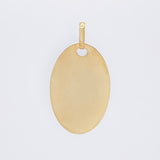 Oval Plate Pendant 1.2 g / 1 in 18K Yellow Gold