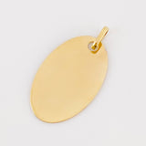 Oval Plate Pendant 1.2 g / 1 in 18K Yellow Gold