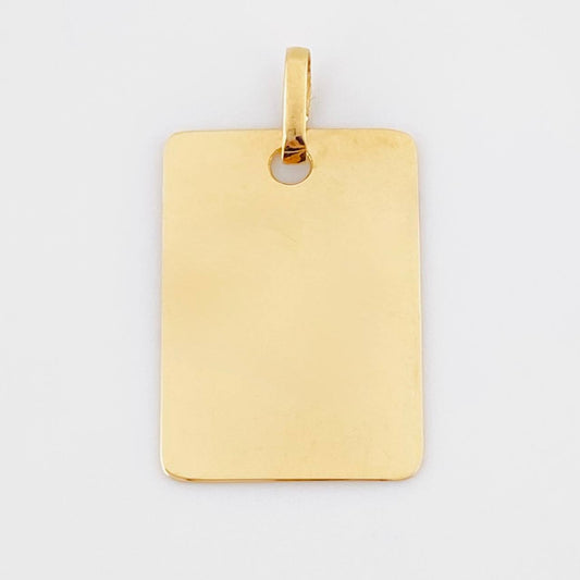 Rectangular Pendant Plate 1.15 g / 1 in 18K Yellow Gold