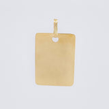 Rectangular Plate Pendant 1.2 g / 1 in 18K Yellow Gold