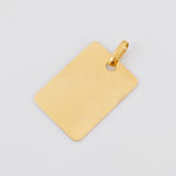 Rectangular Pendant Plate 1.15 g / 1 in 18K Yellow Gold