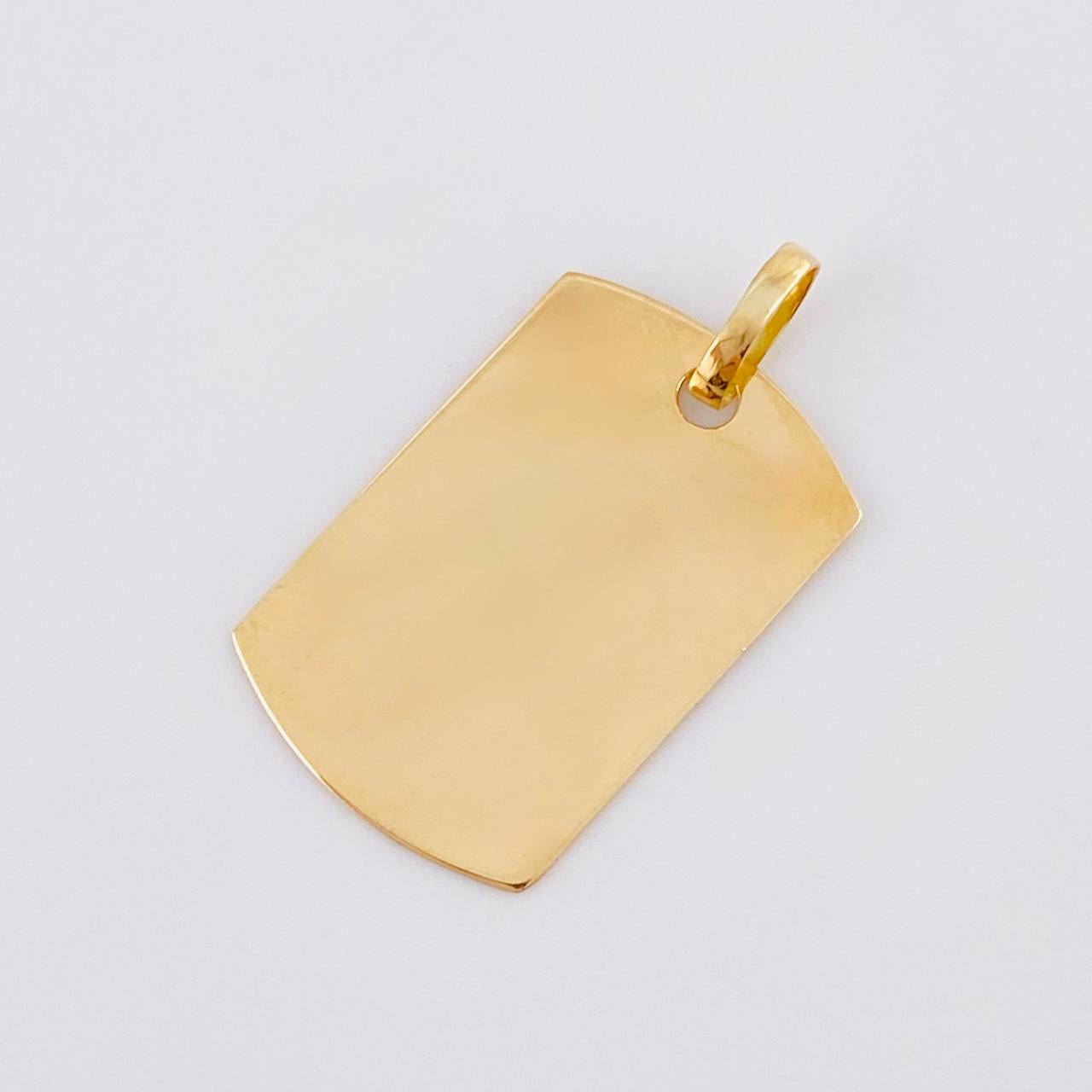 Oval Rectangular Pendant Plate 0.8 g / 1 in 18K Yellow Gold